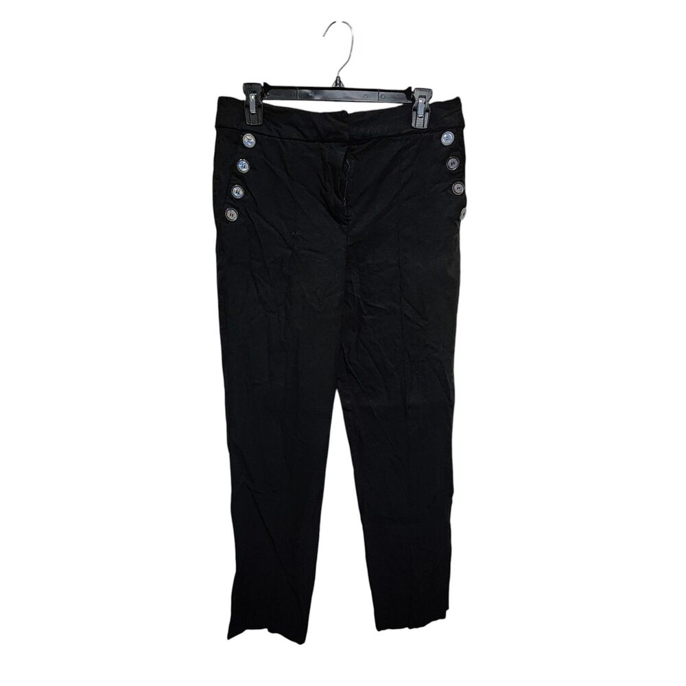 Elaine Rose Sailor Front Office Pants Women SZ 10 Casual Buttons Business Simple